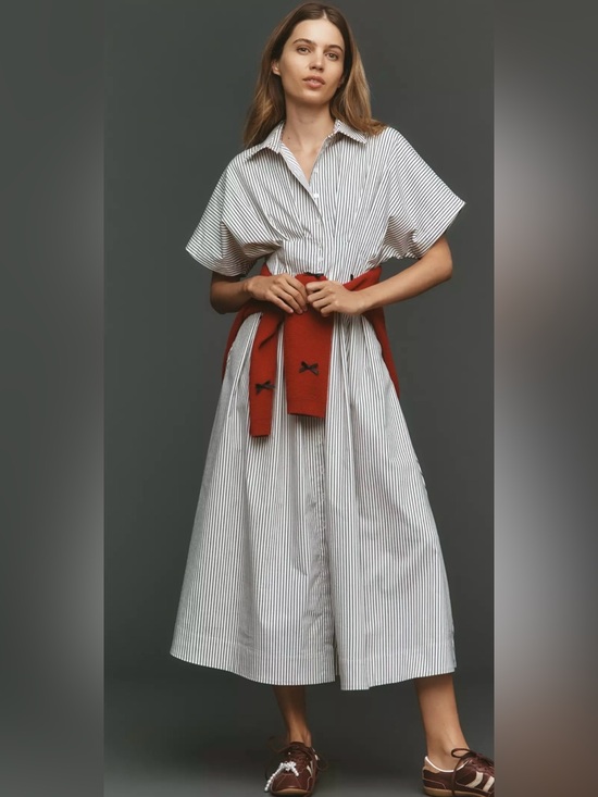 Exquise Dresses & Skirts - Anthropologie Exquise Striped Shirt Dress